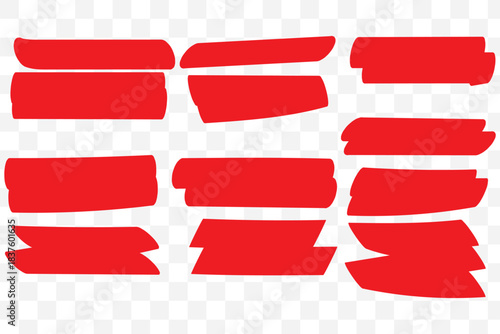 Hand Drawn Yellow Sharpie Marker Strokes, Brush Pen Underlines, Highlighter Scribble Lines Set