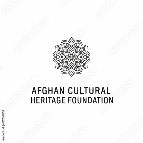Logo of the Afghan Cultural Heritage Foundation featuring an intricate geometric pattern.