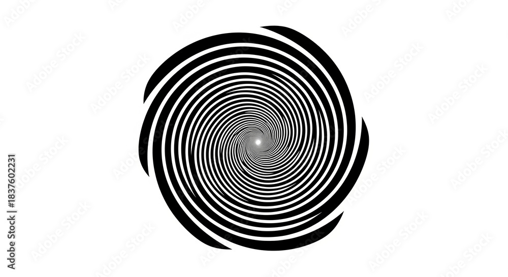 Fototapeta premium Hypnotic Black and White Swirl Optical Illusion Graphic