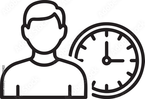 Professional silhouette representing employee time management and scheduling efficiency for modern workforce planning