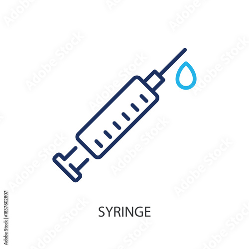 Syringe thin line icons. Original vector illustration.