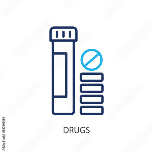 Drugs thin line icons. Original vector illustration.