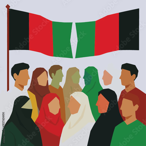 afghanistan, liberation day, national celebration, independence, patriotic design, cultural pattern, ethnic motif, mountains illustration, map 