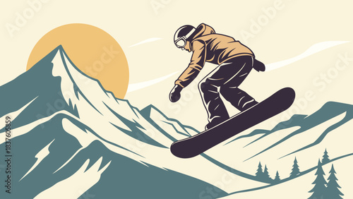 snowboarder on a ski slope