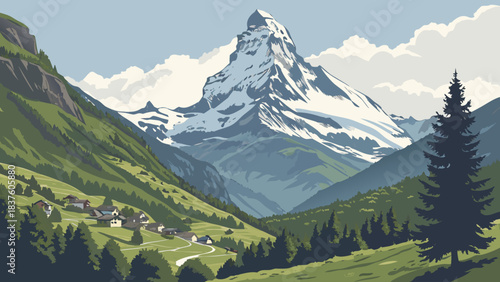 mountain landscape in the alps