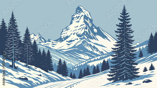 winter landscape with trees