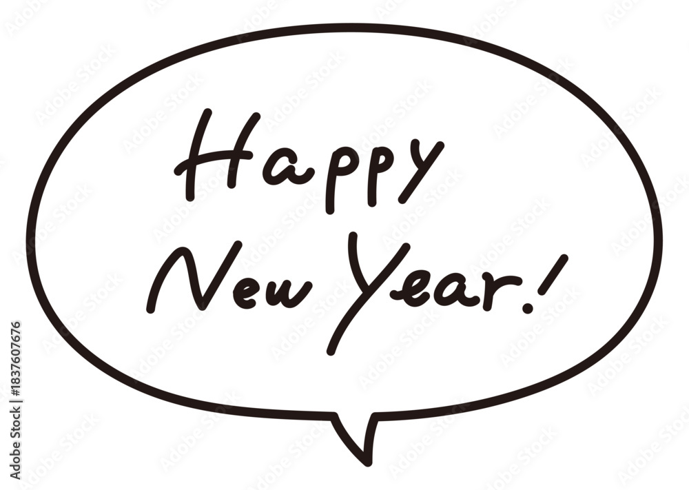 Fototapeta premium Speech bubbles and New Year's greetings