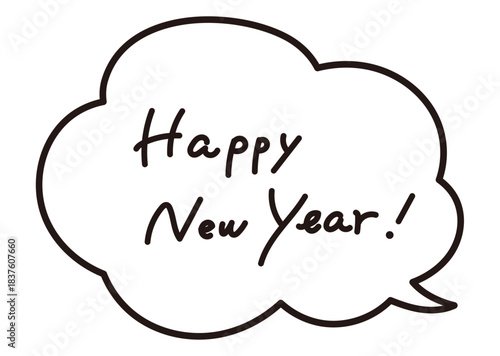 Speech bubbles and New Year's greetings