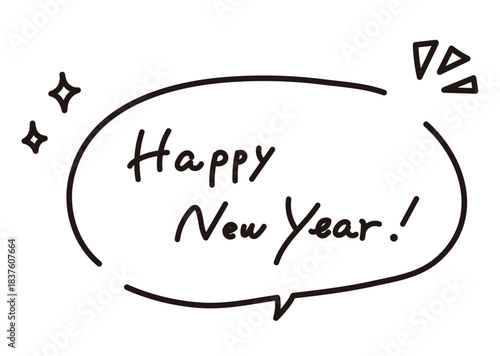 Speech bubbles and New Year's greetings