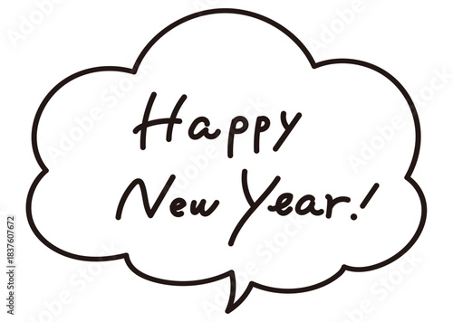 Speech bubbles and New Year's greetings