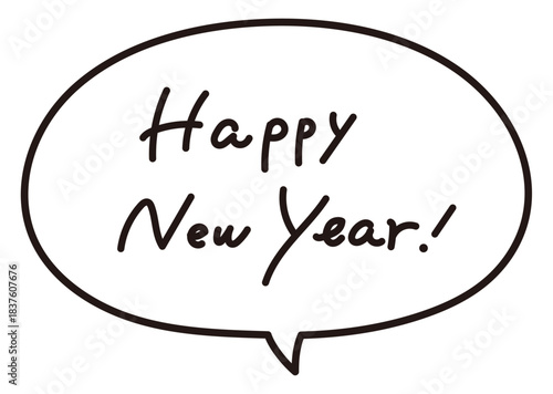 Speech bubbles and New Year's greetings