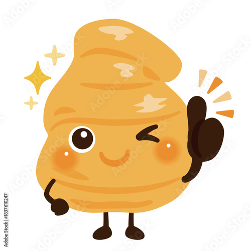 グッドサインを出す生姜のキャラクターイラスト／Cute Ginger Character Illustration Giving a Thumbs-Up