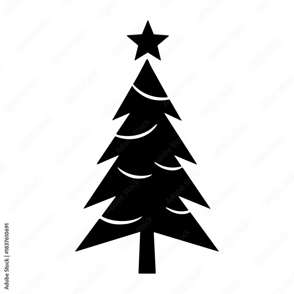 Obraz premium Christmas Tree icon or logo isolated sign symbol vector illustration - high quality black style vector icons