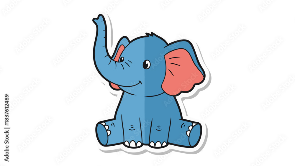 Obraz premium cartoon elephant with a smile