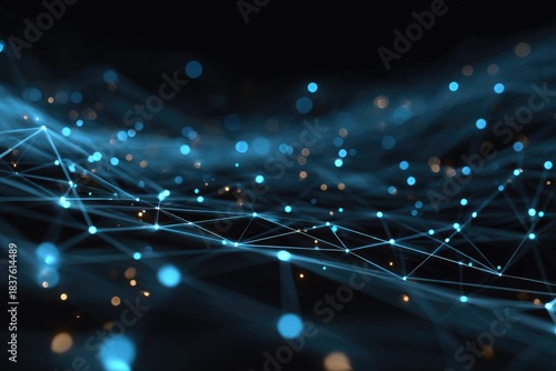 Abstract network of glowing points and lines (1)