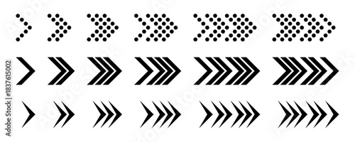 black vector arrows cursor icons set