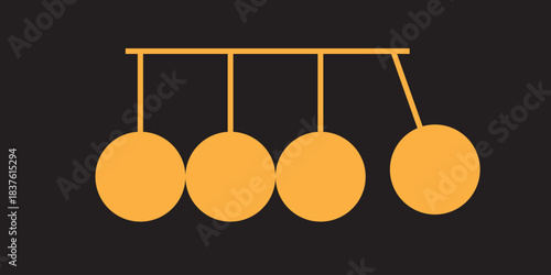 Easter eggs in a basket with a chrome sphere 3D decoration and newton's cradle motion concept