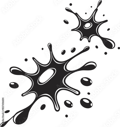 Vector illustration of a white milk splash or liquid ink drop pattern shape isolated on a clean background