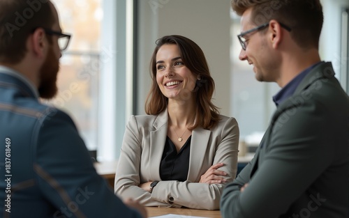 Face, business and woman with arms crossed, smile and career with teamwork, meeting or planning. Portrait, person or employee with cooperation, staff or professional with brainstorming in a workplace