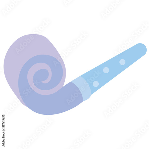 Cute light blue party horn icon, perfect for cool, refreshing celebrations, or illustrating airy, calm, and minimalist festive designs.
