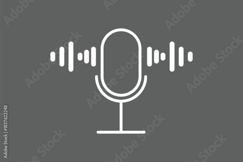 Microphone, podcast icon illustration set, studio, handheld, wireless, vintage, audio recording symbols, broadcast graphic, communication design elements. karaoke sign and symbol. EPS 10. 