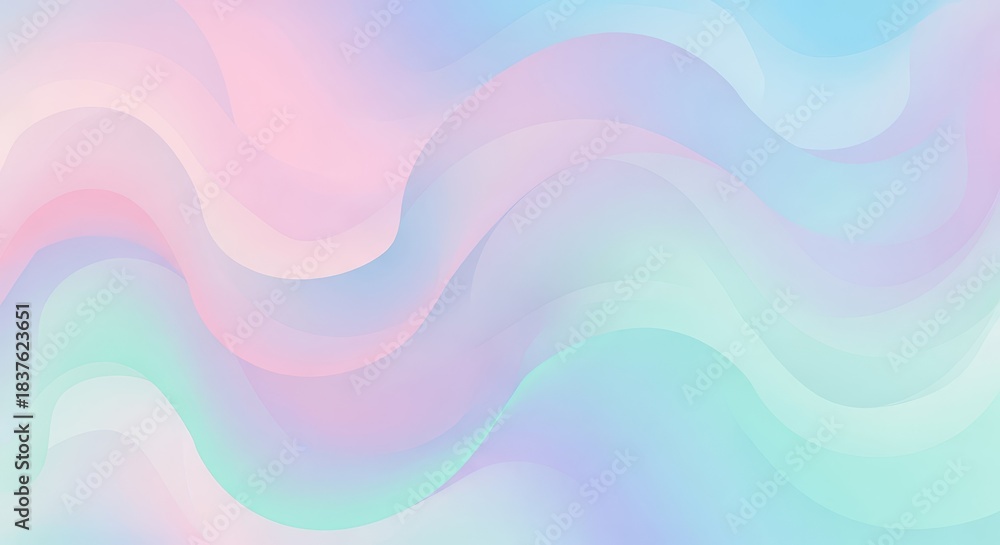 Obraz premium Soft pastel waves flow across an abstract, blended background canvas