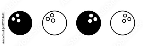 Bowling icon set. bowling ball and pin icon. bowling pins