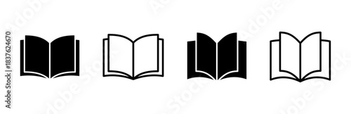 Book icon set. open book icon vector. ebook icon