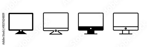 Computer icon set. computer monitor icon vector.