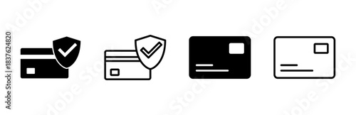 Credit card icon set. Credit card payment icon vector