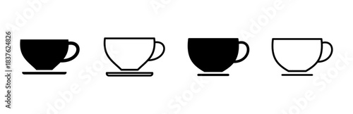 Coffee cup icon set. cup a coffee icon vector.