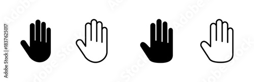 Hand icon set. hand vector icon, palm,click