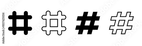 Hashtag icon set. hashtag symbol