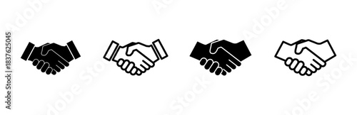 Handshake icon set. business handshake. contact agreement