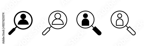 Hiring icon set. Search job vacancy icon. Human resources concept. Recruitment