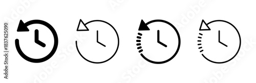 History icon set. recent event history