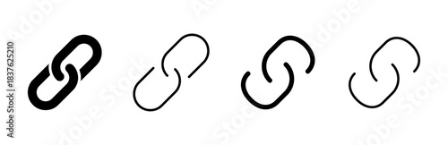 Link icon set. Hyperlink chain symbol.