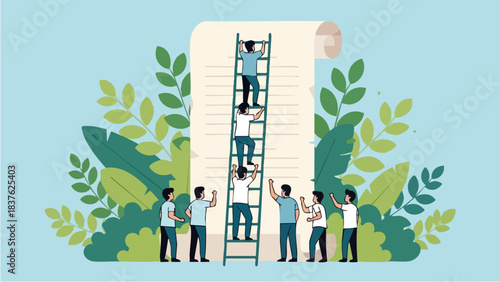 Team collaboration to achieve goals and reach new heights.