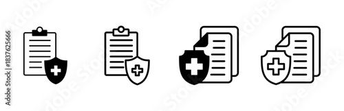 Medical insurance icon set. health insurance icon