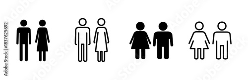 Man and woman icon set. male and female symbol