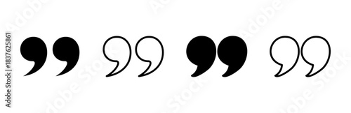 Quote icon set. Quotation mark symbol.