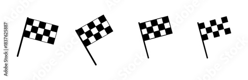 Racing flag icon set. race flag icon.Checkered racing flag icon