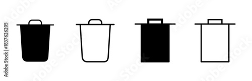 Trash icon set. trash can icon. delete icon vector. garbage