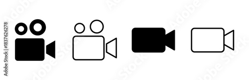 Video icon set. video camera icon vector. movie sign. cinema