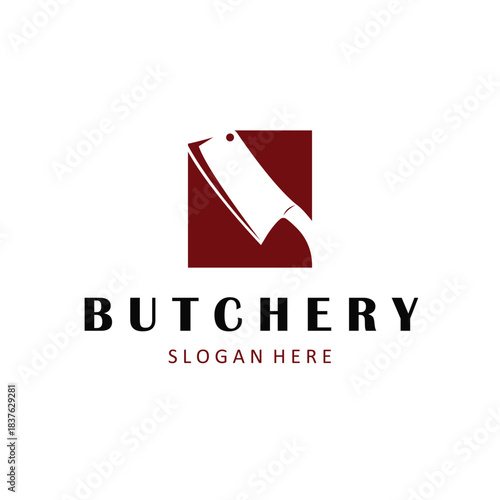 butchery logo meat cutting simple black silhouette meat illustration for template illustration design