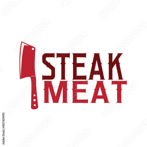 butchery logo meat cutting simple black silhouette meat illustration for template illustration design