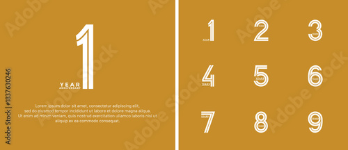 anniversary vector logo set, white color can be use for celebration