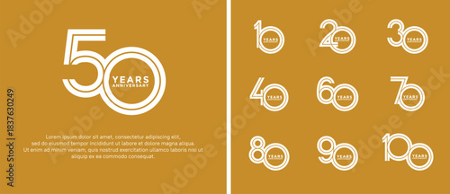 anniversary vector logo set, white color can be use for celebration