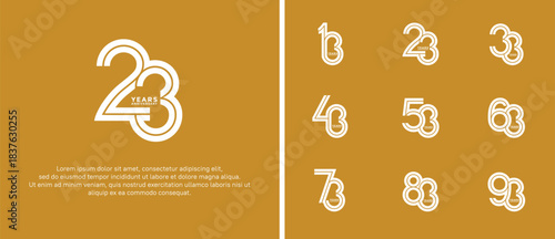 anniversary vector logo set, white color can be use for celebration