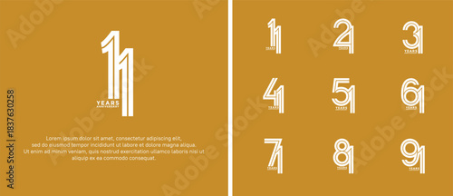 anniversary vector logo set, white color can be use for celebration